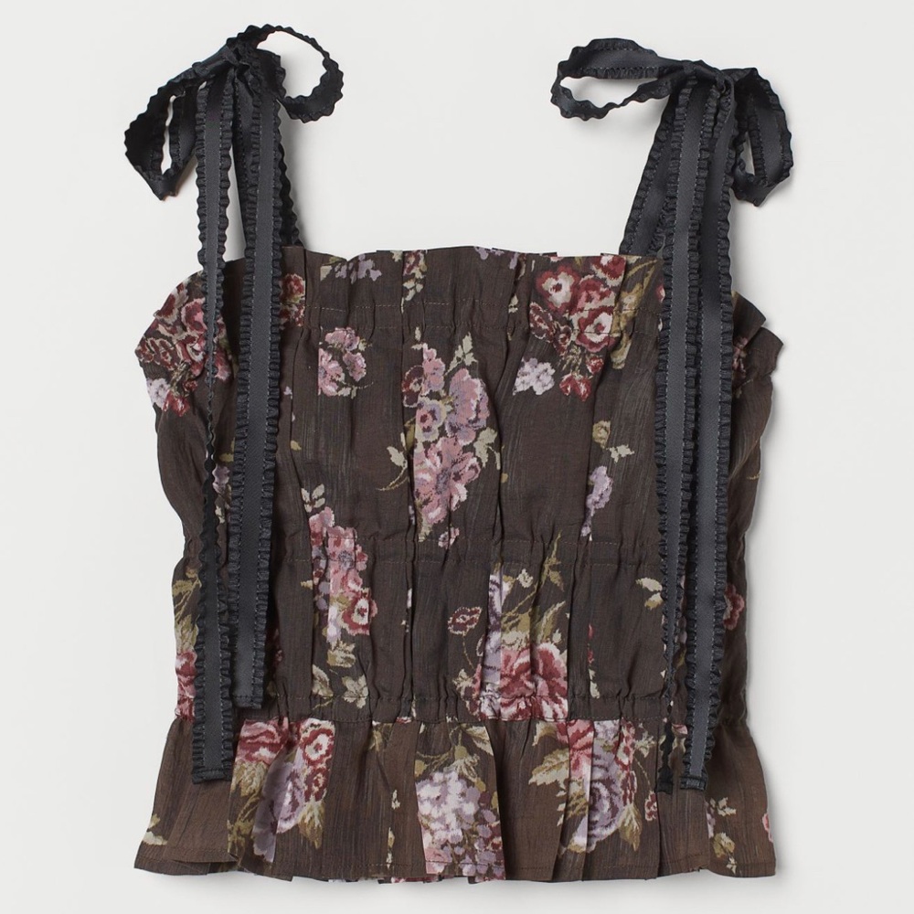 H&M X Brock Collection sleeveless tie shoulder strap top in (S).